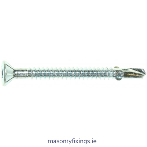 E-VS BOHR 3 FLT 5.5mm x 109mm For Light Steel Self Drill Countersunk Zinc Plated Tek Screw  BOX 100